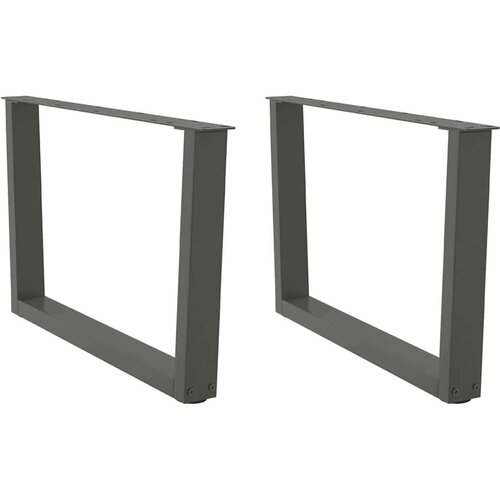  noge jedilne mize v-oblika 2 kosa antracit 70x(42-43,3)cm jeklo Cene