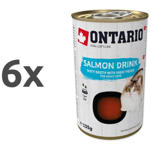 Ontario Cat pijača s ko&scaron;čki lososa 6 x 135 g Cene