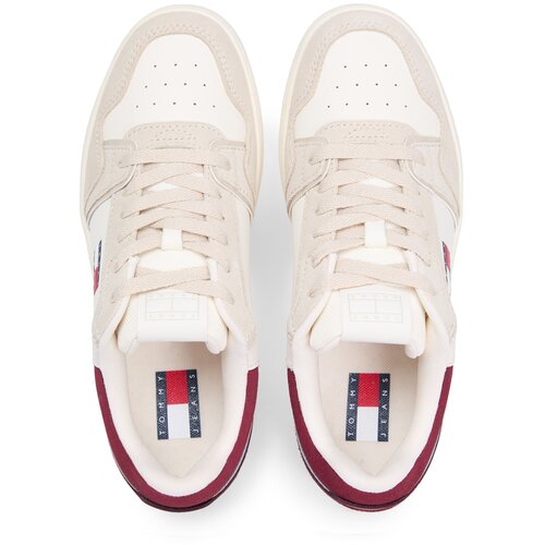 Tommy Jeans Nizke superge &amp;#039;TJW RETRO BASKET SNEAKER&amp;#039; bež / ecru / mornarska / bordo Slike