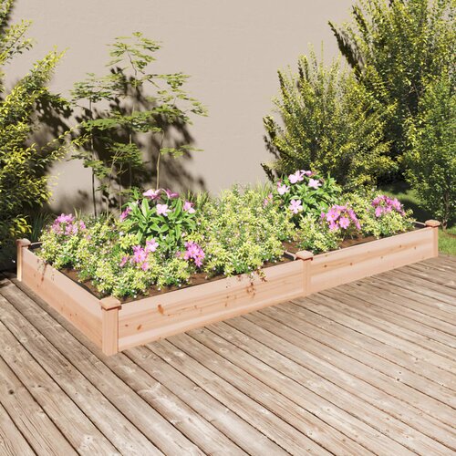 vidaXL Vrtna visoka greda s podlogo 240x120x25 cm trden les jelke Cene