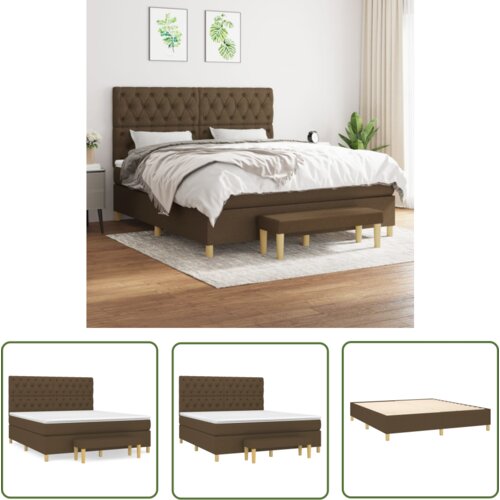 The Living Store Box spring postelja z vzmetnico temno rjava 160x200 cm blago - Box Spring Postelja, (21737520) Cene