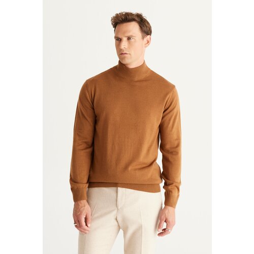 ALTINYILDIZ CLASSICS Men's Cinnamon Anti-Pilling Standard Fit Normal Cut Half Turtleneck Knitwear Sweater. Cene