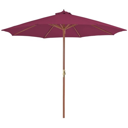  Zunanji senčnik z lesenim drogom 300 cm bordo rdeč, (20610660) Slike