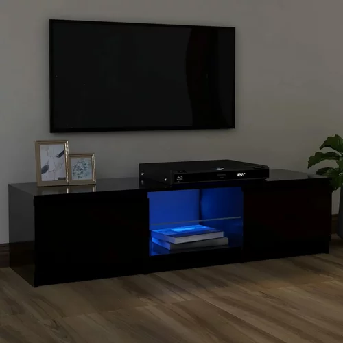 TV ormarić s LED svjetlima crni 120 x 30 x 35,5 cm