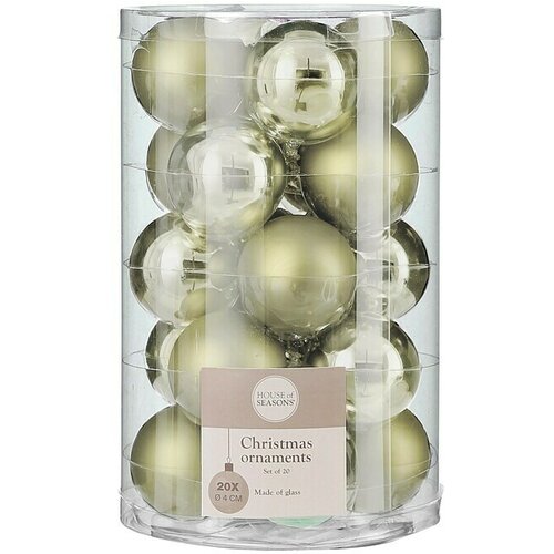 kuglice za božićno drvce house of seasons (svijetlo zelena, staklo, 20 kom., promjer: 4 cm) Cijene