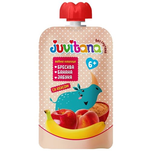 Juvitana voćna kašica breskva banana i jabuka sa keksom 100gr pouch Cene