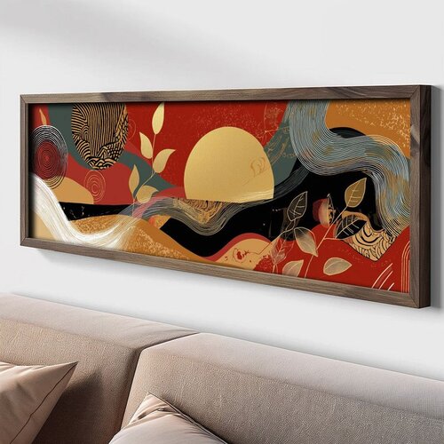 WALLXPERT LAC039-150 Multicolor Decorative Framed MDF Painting Cene