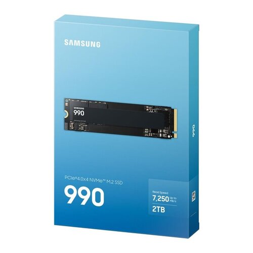 Samsung SSD 990, 2 TB, NVMe M.2, PCIe 4.0 x4, 7250 MB/s čitanje, 6450 MB/s pisanje, Crni Cijene