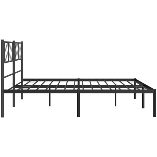  Metalni okvir za krevet s uzglavljem crni 200x200 cm Slike