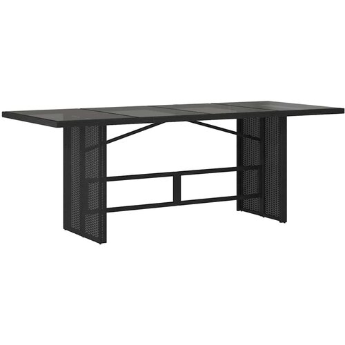  Vrtni set za objed 9 kom. Crna poliratan 190 x 80 x 75 cm Slike