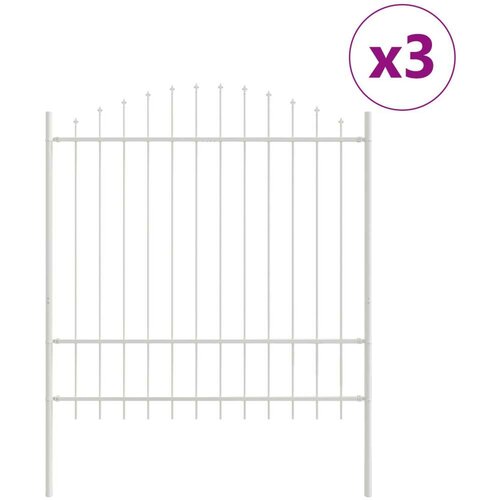  Ograde za vrt s vrhom u obliku luka bijela 5 1x1 75 m čelik Slike