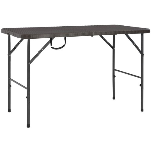 vidaXL Zložljiva vrtna miza rjava 120x60x74 cm HDPE videz ratana, (20580725) Cene