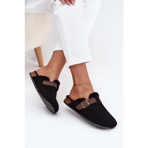 Boto Women&amp;#039;s slippers with sheep fur style Black Lorivine Slike