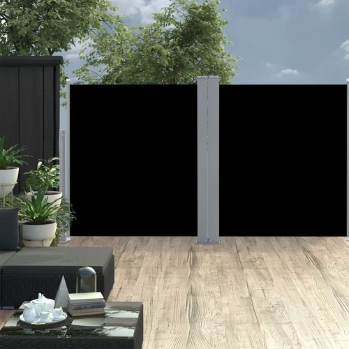 vidaXL Zložljiva dvojna stranska tenda za teraso 170x600 cm črna, (20728599)