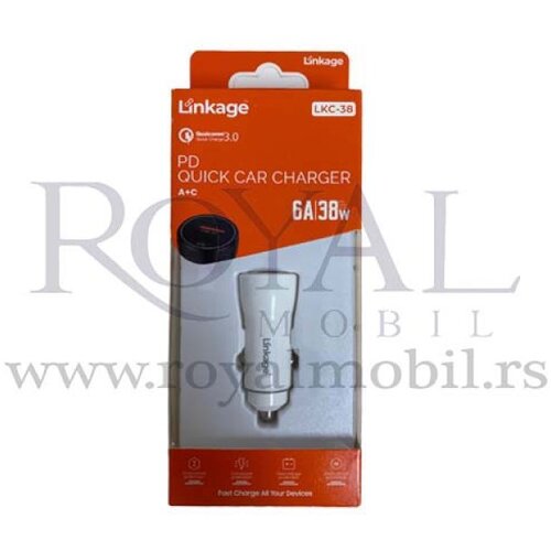  auto punjač (kuciste) linkage LKC-38 6A 38W beli Slike