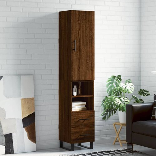  Visoka komoda boja hrasta 34,5x34x180 cm od konstruiranog drva Slike