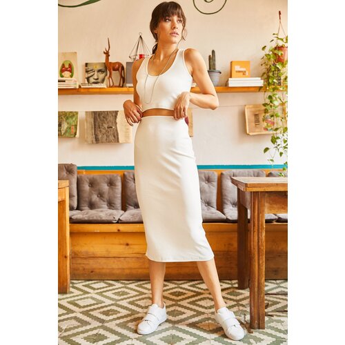 Olalook Women&amp;#039;s White Bottom Top Lycra Camisole Set Slike