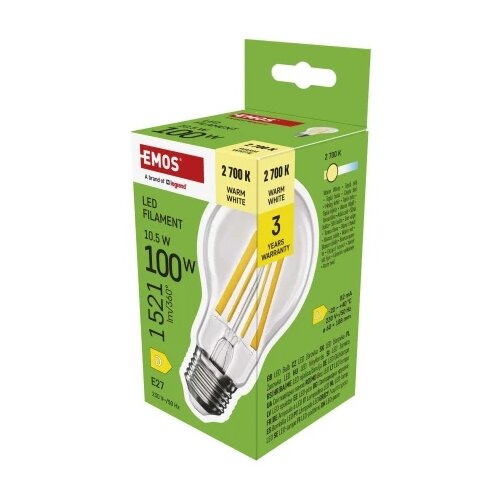 Emos LED žarnica Filament A60 / E27 / 10,5 W (100 W) / 1521 lm / Toplo bel ZF5D62 Slike