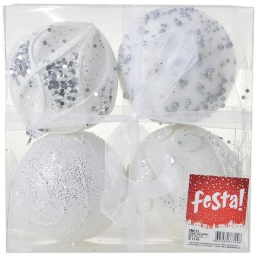  Icy foam, novogodišnja kugla, bela, 8cm, 4K ( 780151 ) Cene