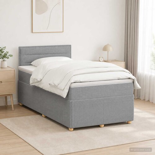  Boxspring krevet s madracem Svjetlosiva 120 x 190 cm Tkanina Slike
