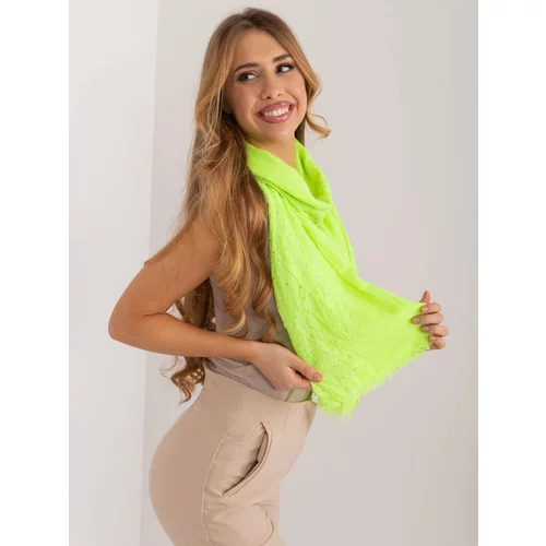 Fashion Hunters Fluo yellow long scarf with appliqués