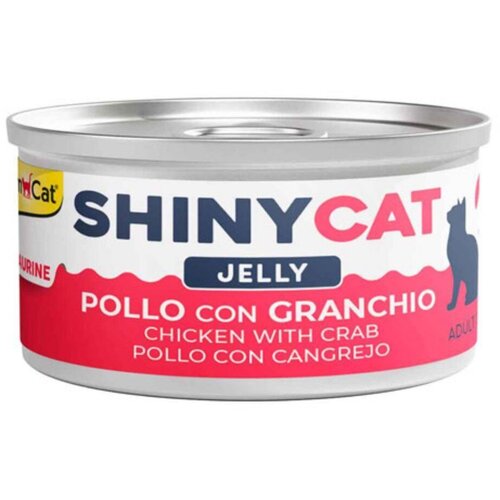 Gimcat Vlažna hrana za mačke Shiny cat, Piletina i kraba, 70g Slike