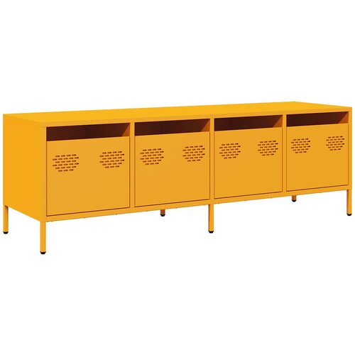 Maison Chic TV omarica - TV stojalo - Televizijska omarica gorčično rumena 135x39x43,5cm hladno valjano jeklo, (21699281) Slike