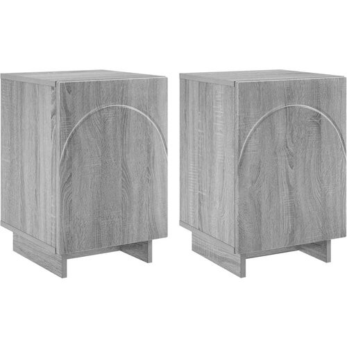  Noćni ormar 2 pcs Siva Sonoma 33,5 x 34,5 x 50 cm Slike
