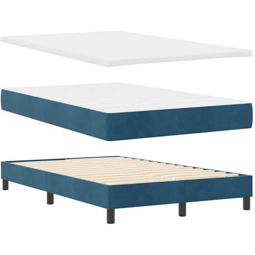 vidaXL Box Spring Postelja z Blazino Temno Modra 120x200 cm Žamet, (22051066) Cene