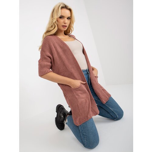 RUE PARIS Cardigan-LO-SW-LK-3002.98P-Dark Pink Slike