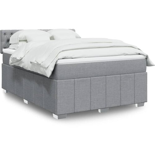 vidaXL Krevet box spring s madracem svjetlosiva 160x200 cm tkanina Cijene