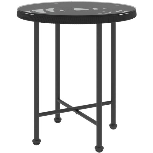 Maison Chic Jedilna miza - Kuhinjska miza - Jedilni stol črne barve Ø50 cm  kaljeno steklo in jeklo, (21714953) Cene