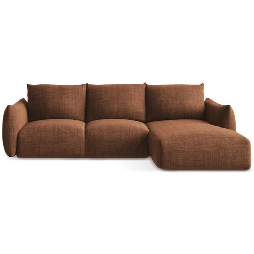 Makamii Sklopiva kutna garnitura boja terakote (s desnim kutom/s ležaljkom) Leila – Cijene