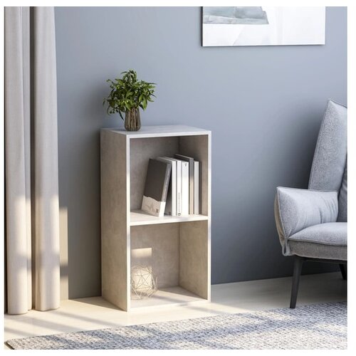 VidaXL Knjižna omara 2-nadstropna betonsko siva 40x30x76,5 cm Slike