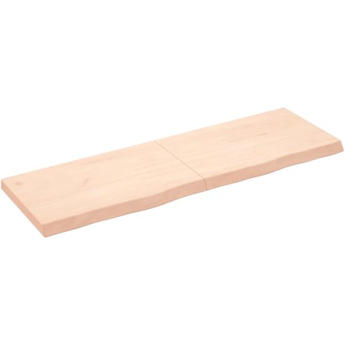 vidaXL Stenska polica 160x50x(2-6) cm neobdelana trdna hrastovina Cene