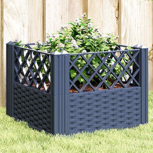  Vrtna sadilica s klinovima plava siva 43,5x43,5x43,5 cm PP Cijene