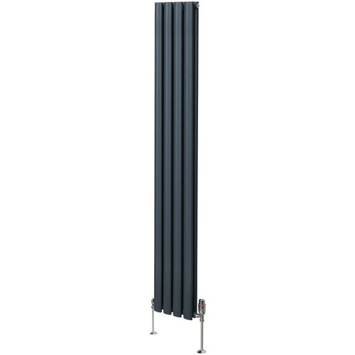 Monster ovalni stebrični radiator in ventili - 1800 mm x 240 mm - antracitno siva, (21569829) Slike