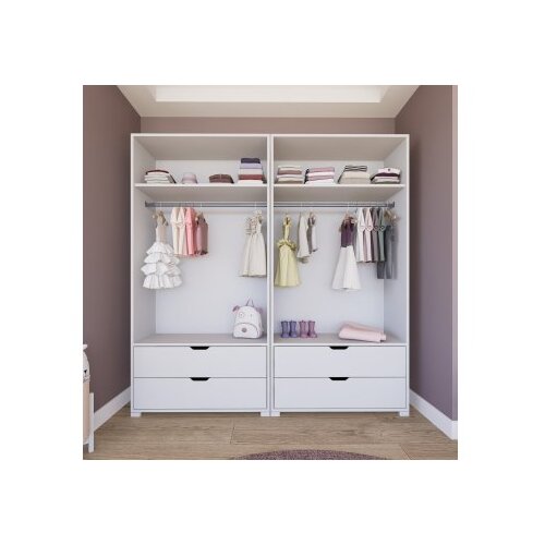 Hanah home duru 1600-022 matte white wardrobe Cene