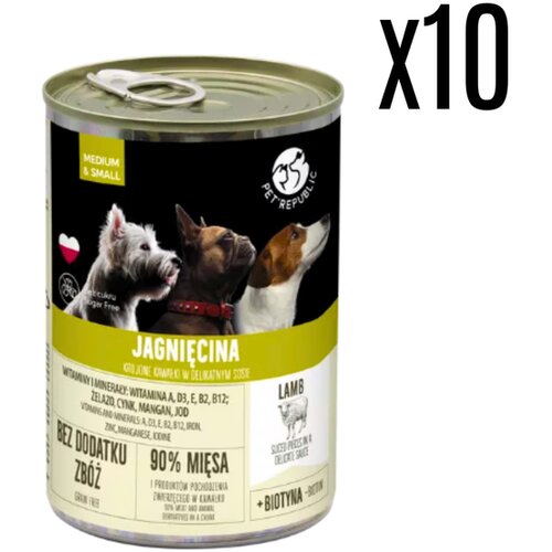 Pet Republic Vlažna hrana za pse, Jagnjetina, 400g, 10 komada Cene
