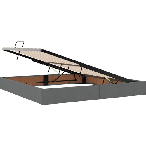  Otomanski krevet s pohranom Tamno siva 200 x 200 cm tkanina Slike