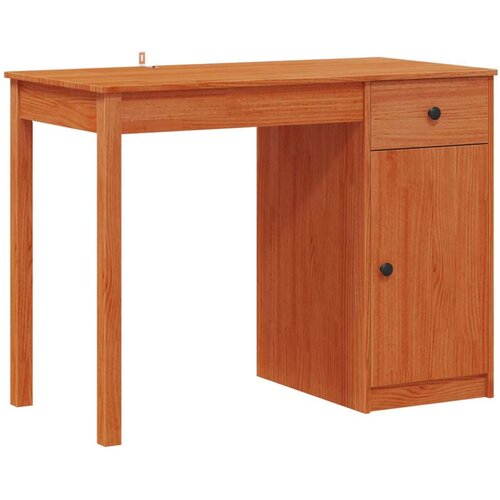 Stol s ladicama Vosak Smeđa 100 x 50 x 74 cm Masivna borovina - Vosak smeđa Slike
