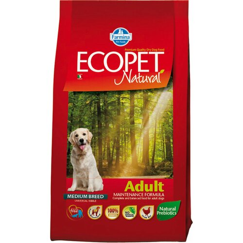 ECOPET NATURAL suva hrana za odrasle pse srednjih rasa, 12kg Slike