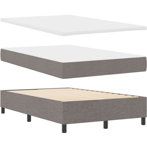  Krevet s oprugama s madracem i klupom taupe 120x200 cm tkanina Slike