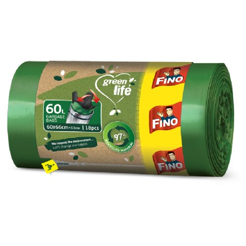Fino kese za smeće green life ep 60l 18/1 zelene Cene
