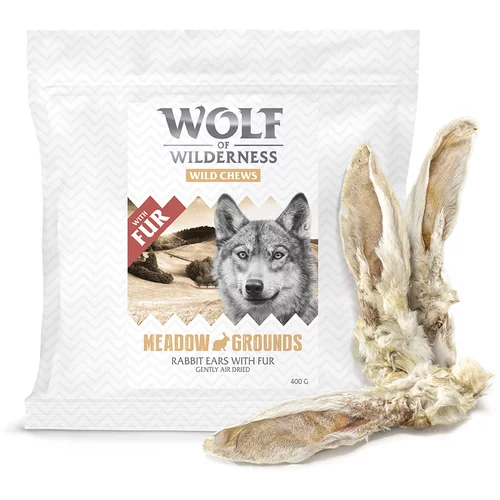 Wolf of Wilderness "Meadow Grounds" - uši kunića s krznom - 400 g