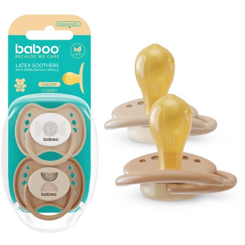 Baboo Soothers Round Latex with Case duda Au Naturale 0-6 m 2 kos Cene