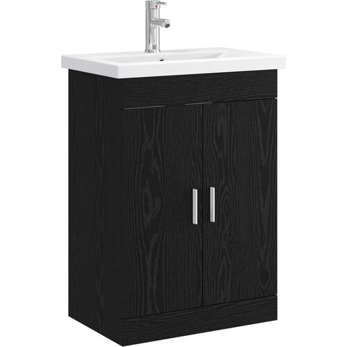 vidaXL Set namještaja za kupaonicu Crni hrast 61 x 40 x 84 5 cm - Crni hrast 61 x 40 x 84 5 cm Cene
