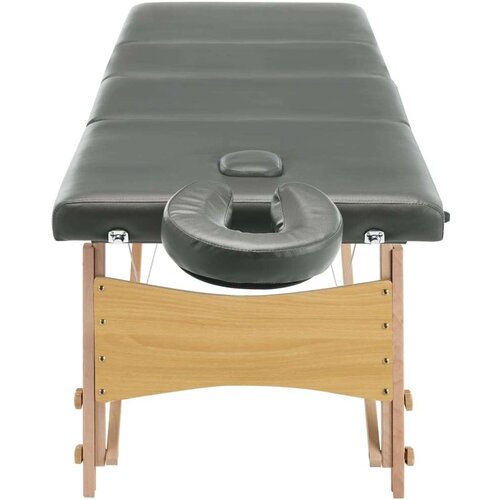 VidaXL Masažna miza s 4 conami lesen okvir antracit 186x68 cm Slike