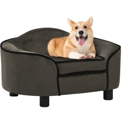 vidaXL Pasji kavc temno siv 67x47x36 cm plis Cene