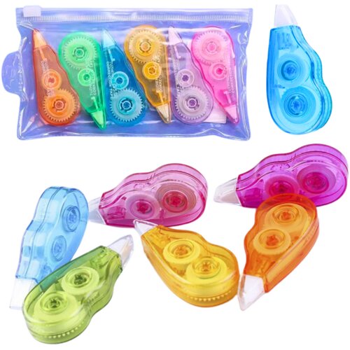  Correction Tape Set Colorful Package With Zipper 6pcs Cene